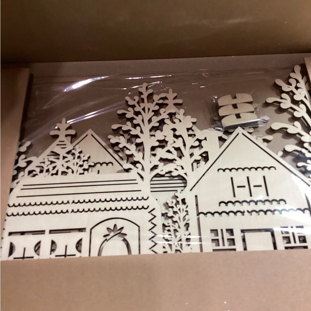 Crate&Barrel Natural Wood Village Set